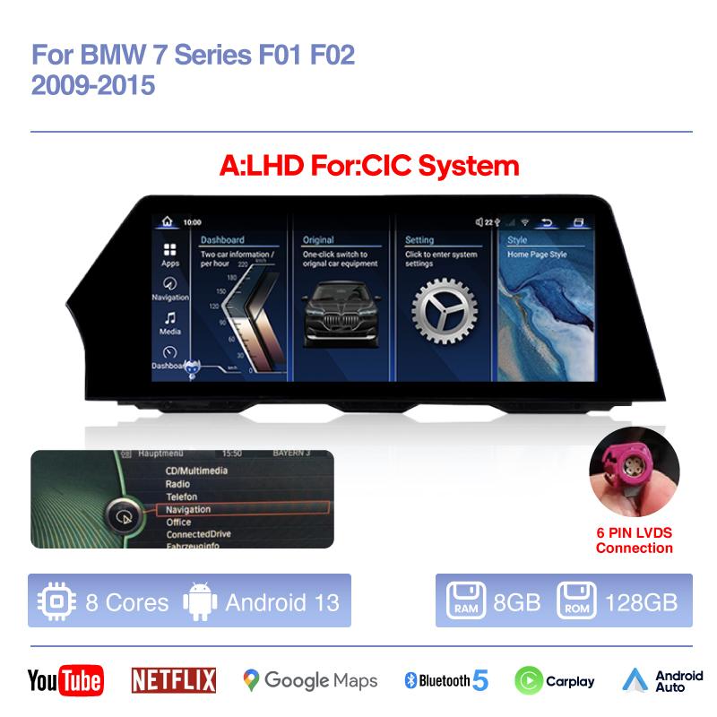 12.3" Car Multimedia Video Player For BMW 7 Series F01 F02 2009-2015 GPS Navigation Original CIC NBT System Carplay 4G 360Camera