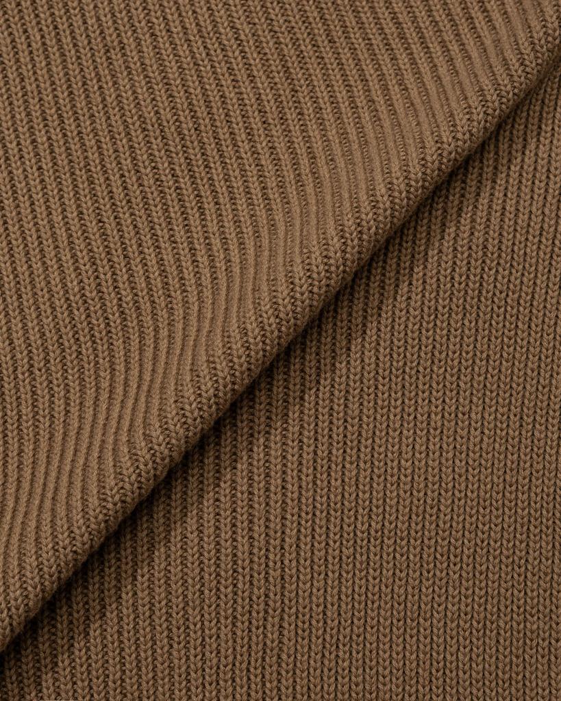 Felpa con cappuccio e zip in maglia a coste MOAA (Marrone)