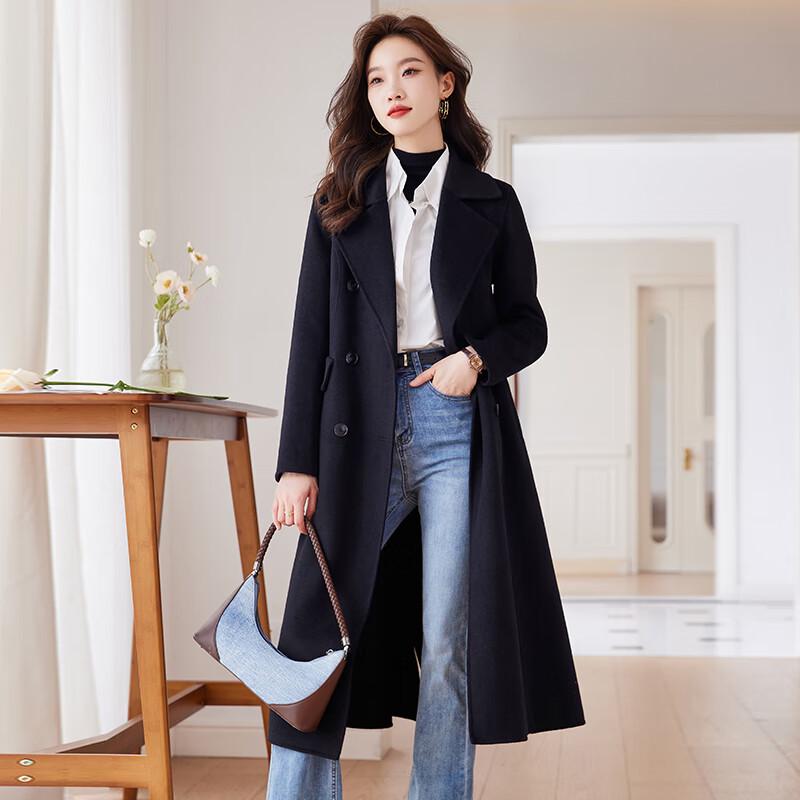 Women's Long Wool Blend Overcoat