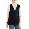 Summer Literary and Artistic Loose Solid Color Cotton and Linen Vest  Plus Size