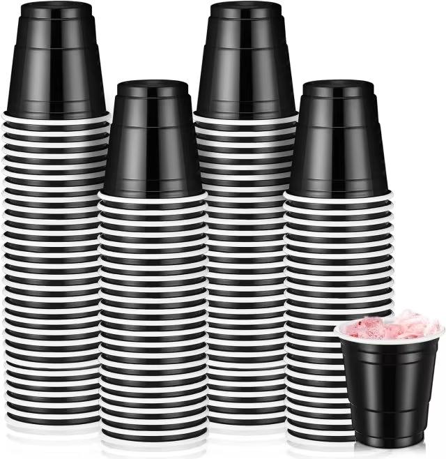 

20-60pcs 2oz Mini Party Shot Cups Plastic Halloween Disposable Cups Birthday Wedding Cups For Beer Drinks Soda Punch Water Cups 20pcs чорний
