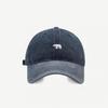 Korean Retro Washed Baseball Cap Bear Embroidery Unisex Adjustable Hat For Men & Women Spring Summer Travel Sun Protection