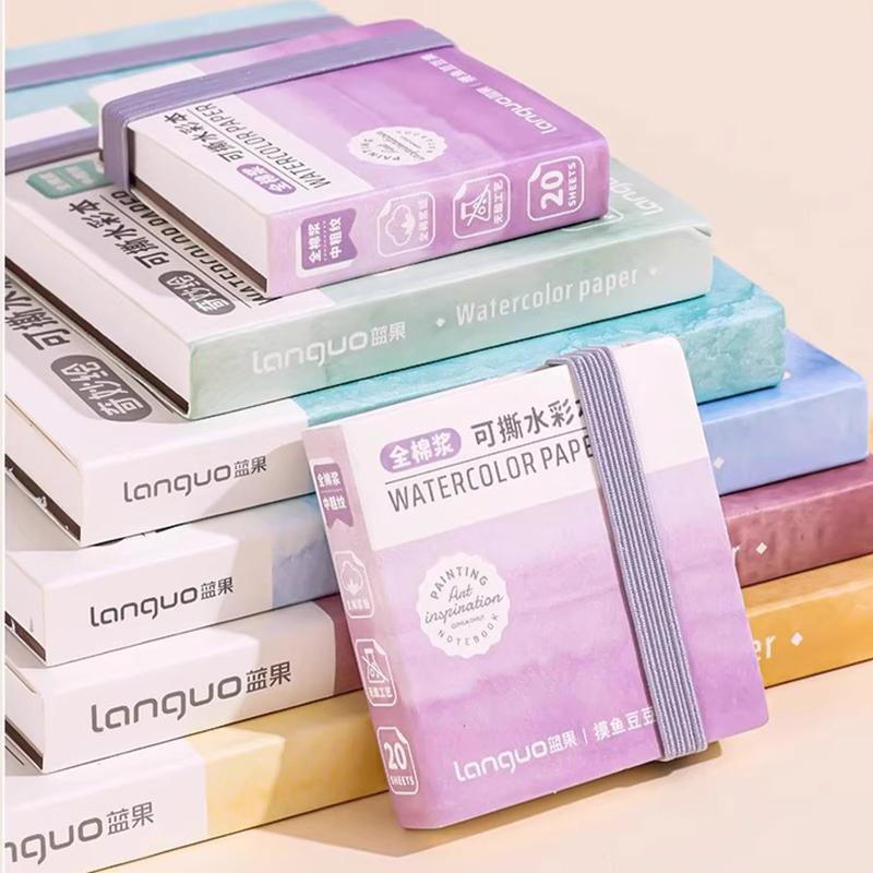 Languo Watercolor Drawing Book Thick Paper GSM 230/300g Watercolor Book Tearable Paint Book Portable Inspiration Record Notebook