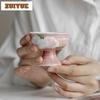 70ml Hand-painted Relief Rose High Foot Teacup Antique Tea Bowl Jug Tea-tasting Fragrance Cup Jianzhan Master Cups Tea Items