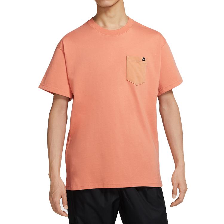Nike Chest Pocket Skateboarding Short Sleeve T-Shirt Men Tops Orange CW1461-863