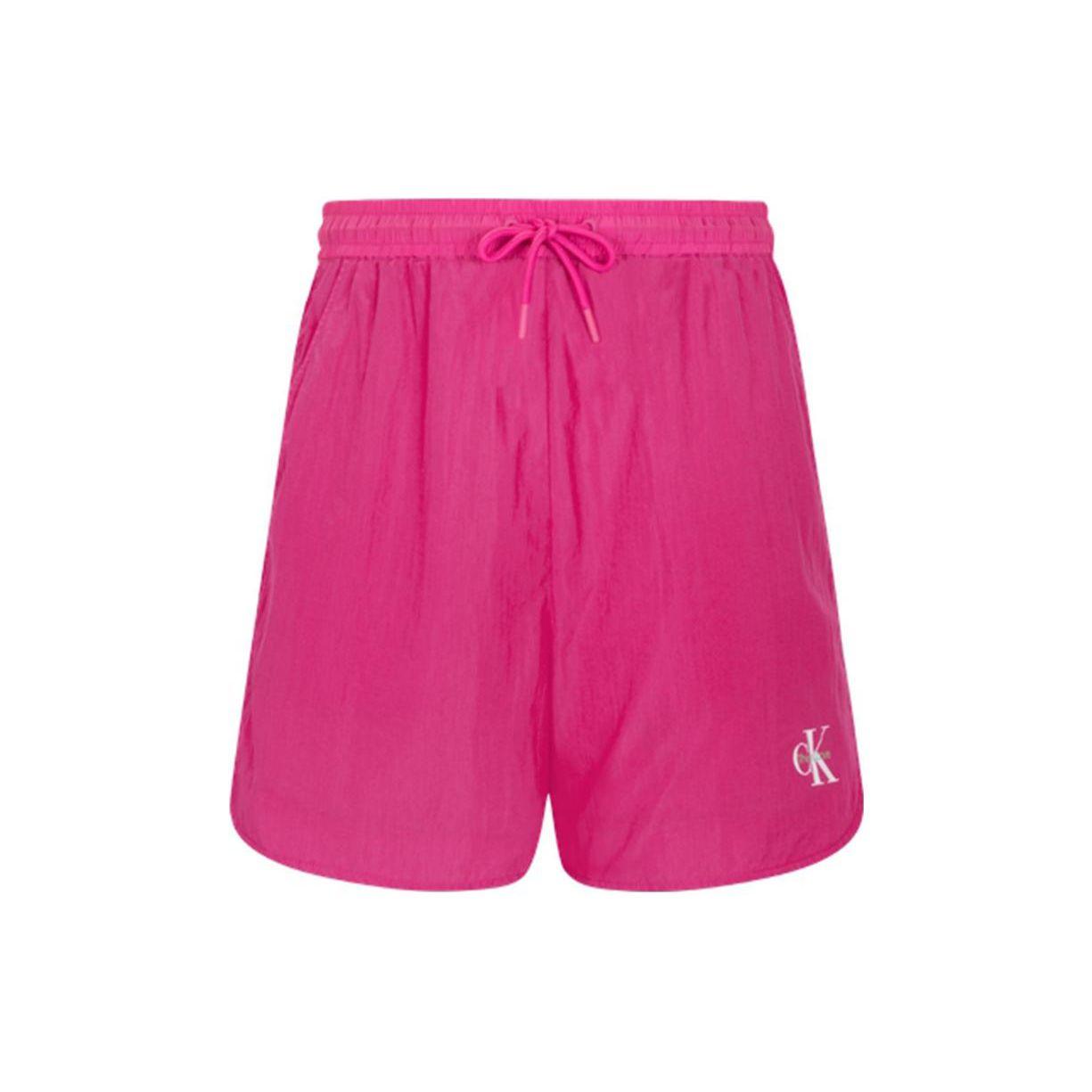 

Calvin Klein Rainbow Series Logo Letter Print Embroidered Drawstring Shorts Unisex shorts Rose-Purple J400289VCS S