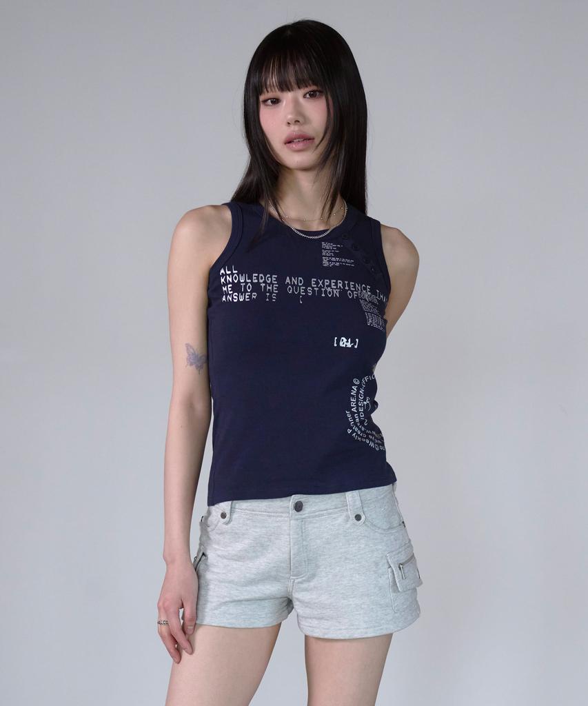 PRENDA Fragmented Log Tank Navy