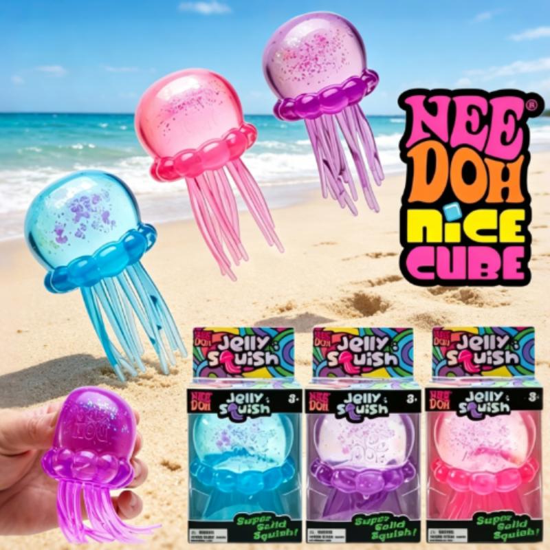 Fashion Nee Doh Jellyfish And Cube Squeeze Toys, Soft Jelly Sensory Stress Relief Toys Needoh