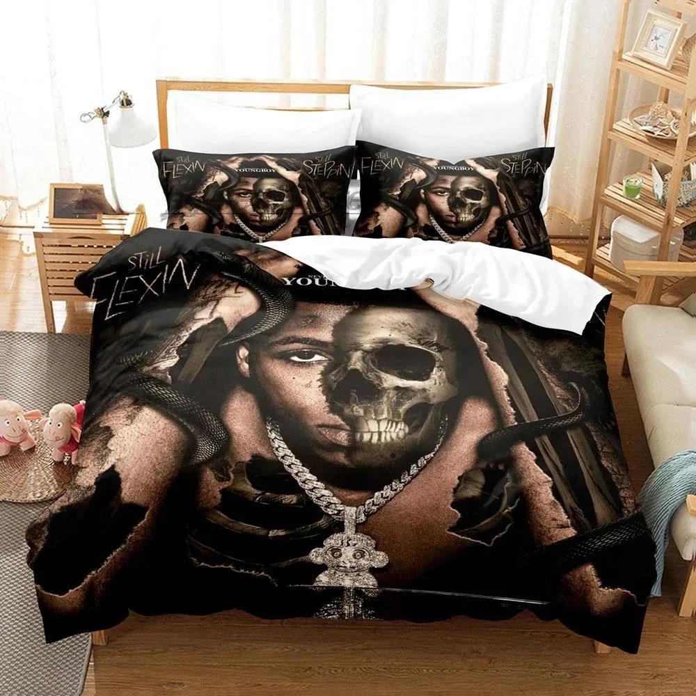Rap YoungBoy Never Broke Again Bettwäsche-Set Einzelbett Twin Full Queen King Size Bett-Set Aldult Kind Schlafzimmer Bettbezug-Sets 3D-Druck