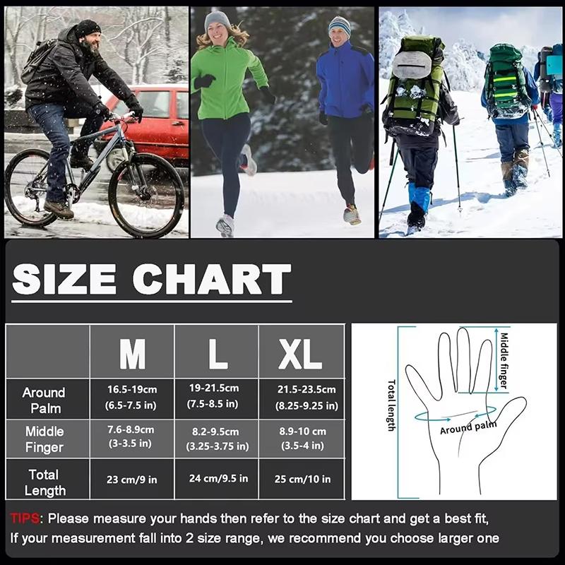 Winter Touch Screen Waterproof Gloves Unisex Outdoor Running Cycling Thick Warm Gloves Anti Slip Electric Bike Work Equipment