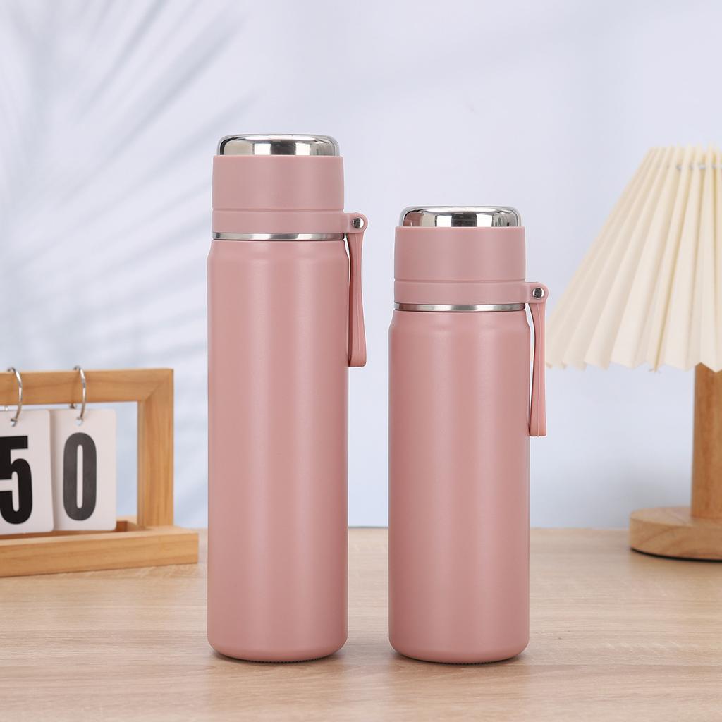 Einfacher Edelstahl-Vakuumbecher mit Teeglas, tragbarer Seil-Sportkessel, hochwertiges Erscheinungsbild, handlicher Wasserbecher