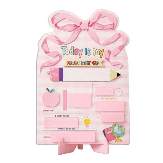Kids Study Planner First and Last Day of School Board Sign for Kids, Reusable Wooden Cute Desktop Decor Chalkboard Sign, Writing Daily Notes Schedules