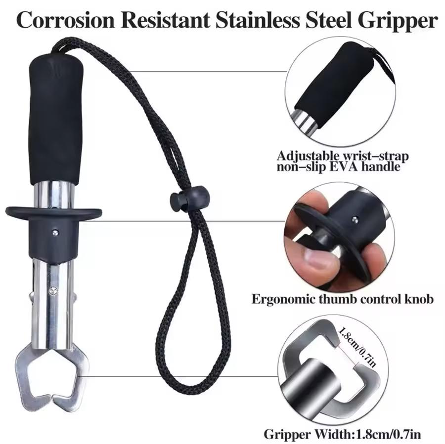 Set clește momeală pescuit controlor pește, fabricat din oțel inoxidabil, calitate fiabilă, clește pescuit, prindere buză pește sau cântar pește C