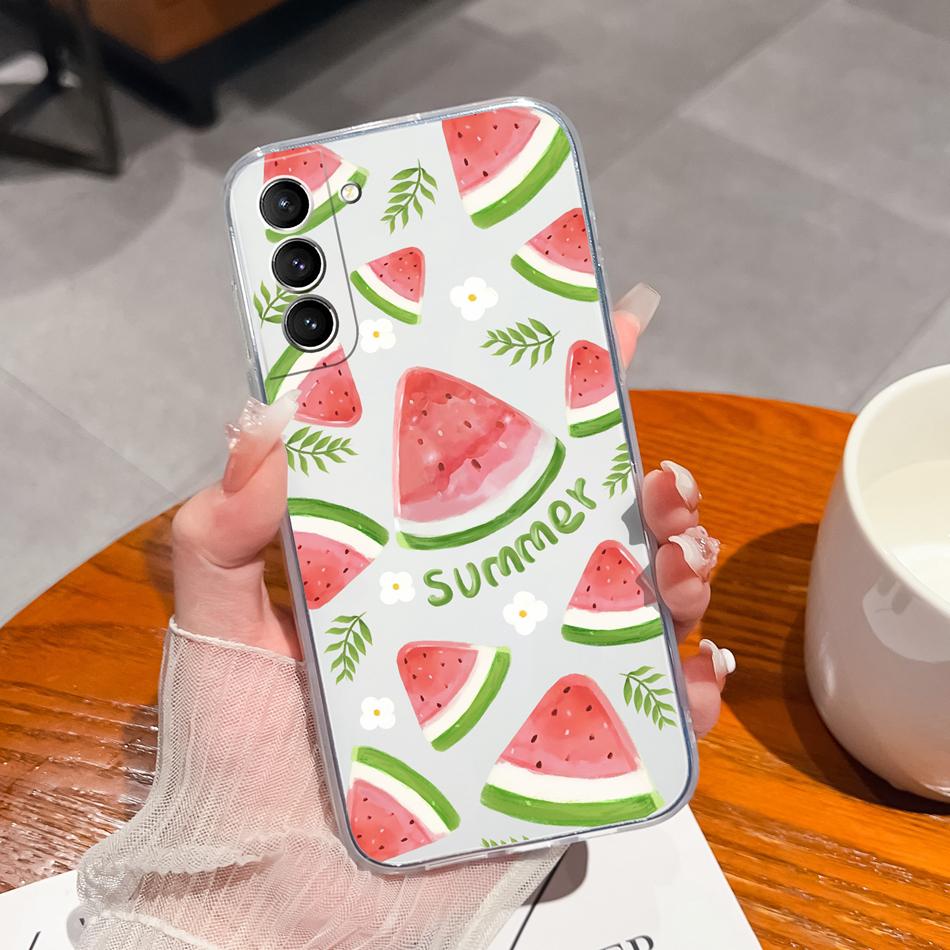 For Samsung S21 FE Plus Ultra Phone Case Ink Painting Soft TPU Clear Silicone Anti Drop Back Cover For Galaxy S 21 Funda Bumper