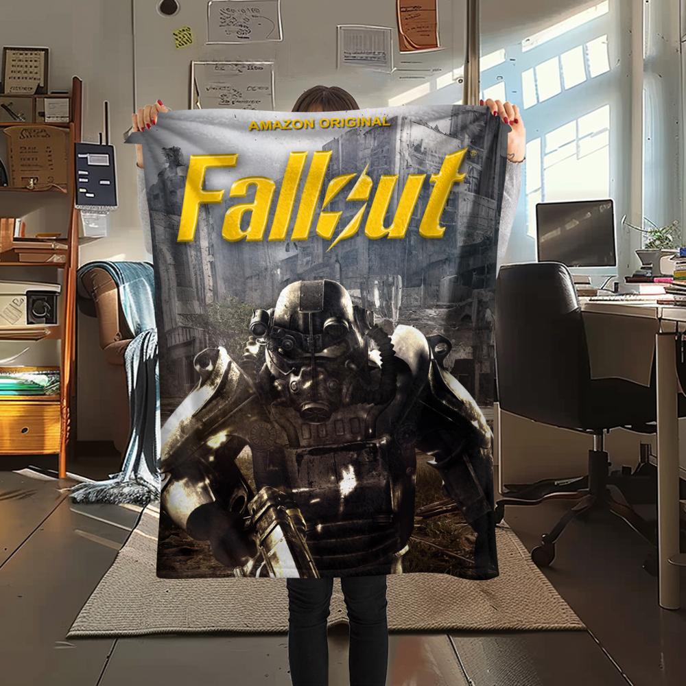 

1 шт. Фланелева ковдра з принтом у стилі Fallout, Висока якість, Зручна для всіх сезонів, Декор для дому, Тепло та затишок, Ідеально для подарунків 80cm x 120cm
