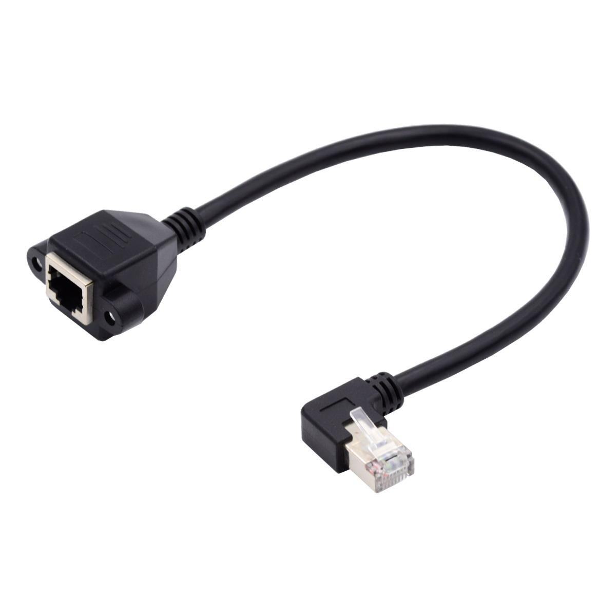 

UT-011-RI 0.3m Right Angled 90 Degree 8P8C FTP STP UTP Cat6 Male to Female LAN Ethernet Cord Network Extension Cable As Shown A