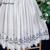 Mori Girl Spring Summer Women Short  A-Line Skirt Elastic Waist Striped Embroidery Skirt Vintage Basic Ladies' Skirts Womens