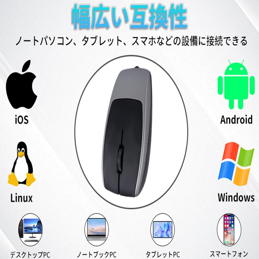 Wireless Dual-Function Mouse with Bluetooth, TF Card Reader, Ultra-Small, Lightweight (25g), Slim, Mobile, 80012001600 DPI, 3-Level Switching, 4