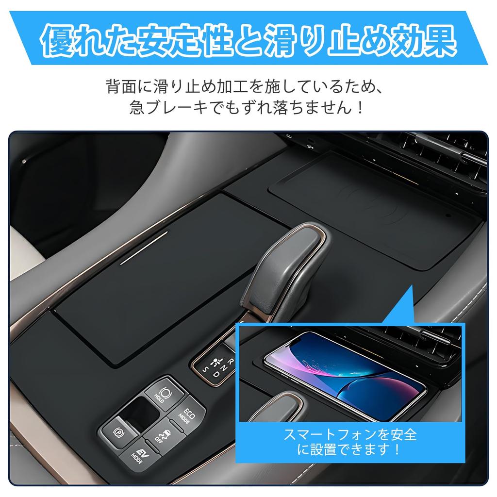 Set of 3 Custom Black Shift Panel Rubber Mats for Toyota New with Electro Console and Interior Parts and Accessories Alphard/Vellfire (40 Series)