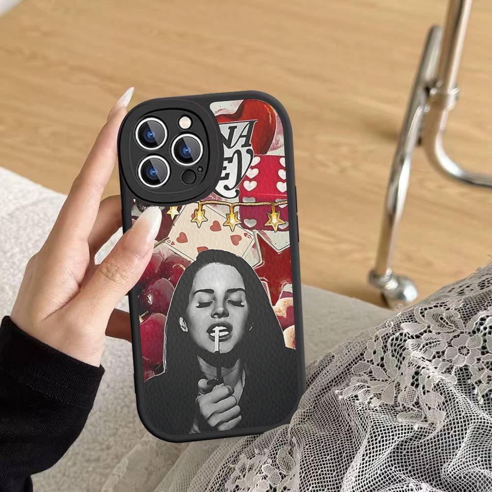 Kryt na telefon zpěvačky Lany Del Rey pro IPhone 11 12 13 14 15 16 Pro Max Mini Plus Měkký kožený kryt