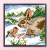Partial Embroidery Beads Printed 9CT Wolf Cross Stitch Home Kit 28x34cm
