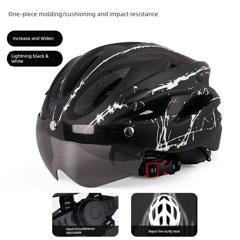 Yu Zhaolin Bicycle Helmet with Integrated Goggles, One-Piece Riding Helmet for Men and Women, Mountain and Road Bike Safety Helmet