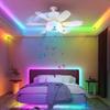 2-in-1 RGB Ceiling Light Remote Control Timing Function Hanging Fan with LED Lighting Speed Adjustable