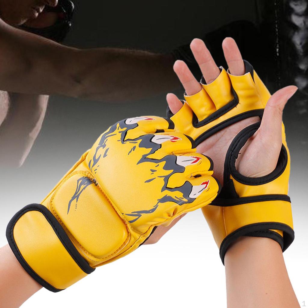 Boxing Gloves, Open Palms Protective Gear Lightweight Breathable Sport Mittens Mitts for Women Men