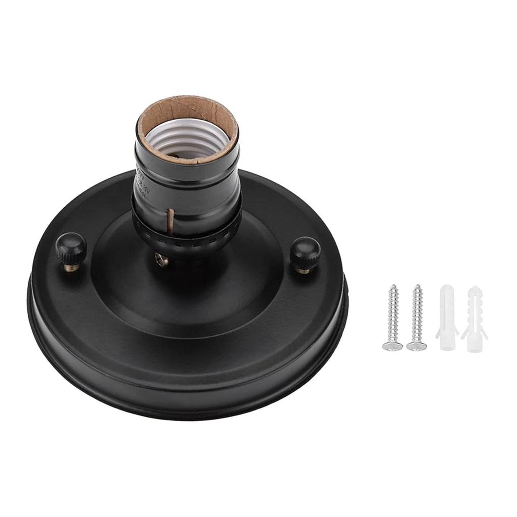 SWOQ Ceiling Light Base Holder, Pendant Lamp Base Holder E26/E27 for Restaurant for Dining Room(Black)