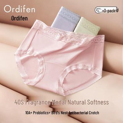 Ordifen 40S Modal Probiotic Antibacterial High-Waist Briefs 3-Pack