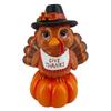 Holiday Gift for Friends And Family Resin Turkey Pumpkin Ornament Thanksgiving, Autumn Harvest Festive Tabletop Cute Statue Figurine with Retro