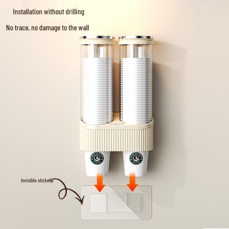 Large Caliber Disposable Cup Dispenser for Home & Office - Cute, Hole-Free Design