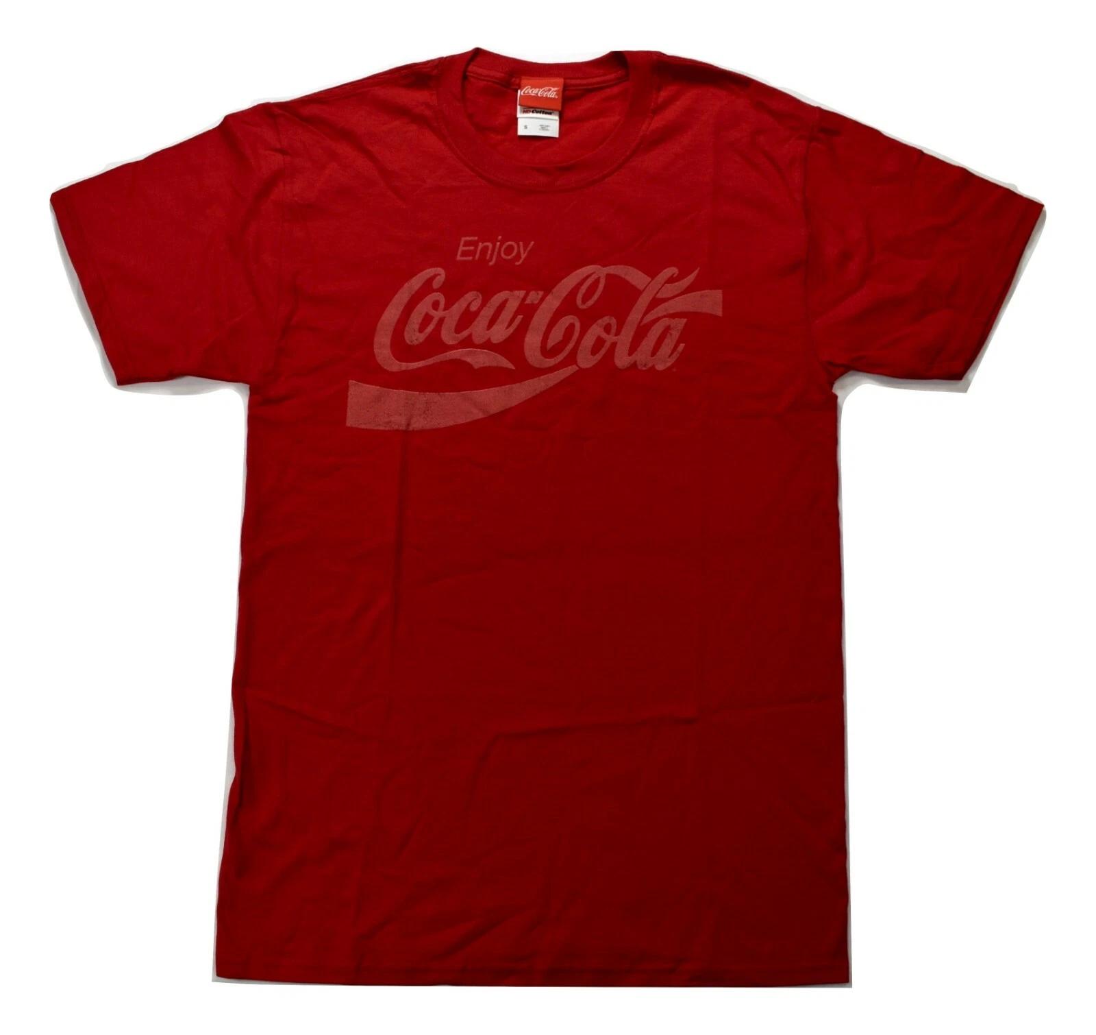 Coca-Cola Mens Coke Enjoy Coca-Cola Distressed Print Red Tee Shirt New S L