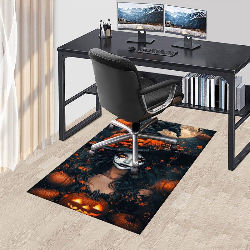 "Halloween Witch Costume with Jack-o'-Lantern Hat"Office Mat Home Decor Office Desk Chair Carpet for office ph142