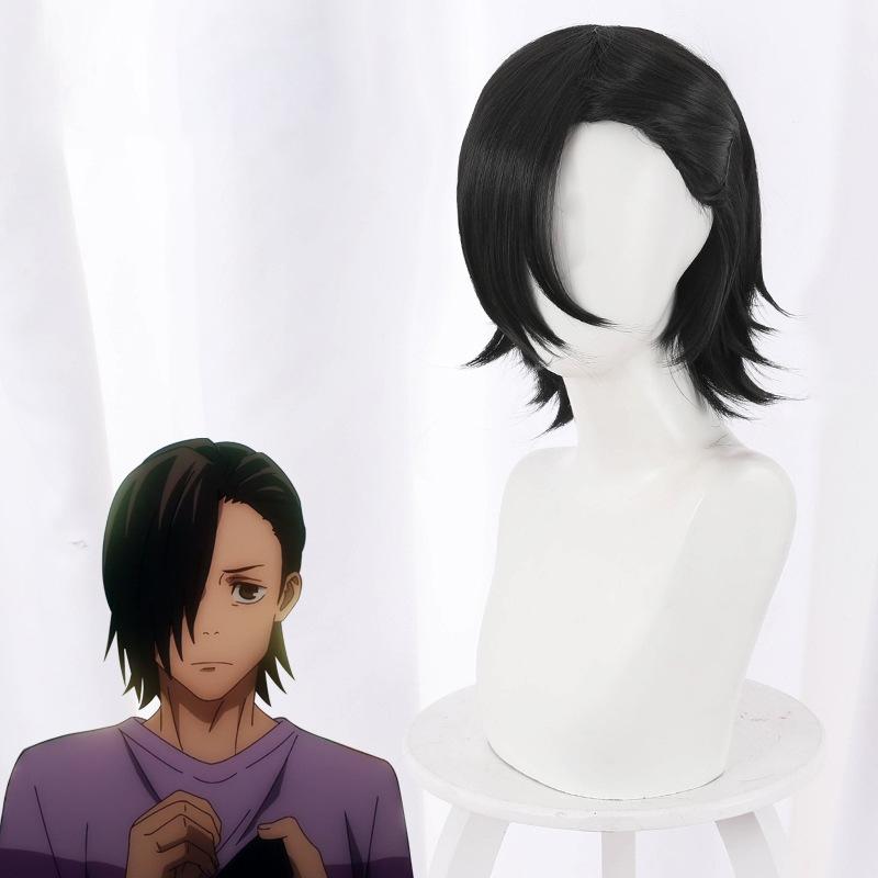 Черный короткий парик Косплей Аниме Дзюдзюцу Кайсен Йошино Дзюнпей Костюм Термостойкие — фото 3