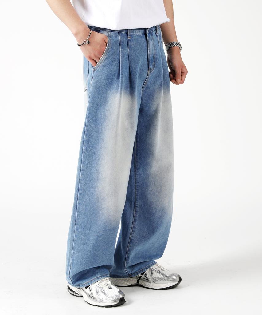 Hapeunain Sunshine Washed Double Pintuck Wide Denim Pants H05Brd_Hxv11318