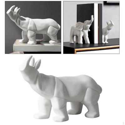 Skulptur, Weiße Statue, Keramik, Tierstatuen für Wohnzimmer, Schlafzimmer, Schreibtisch, Schränke