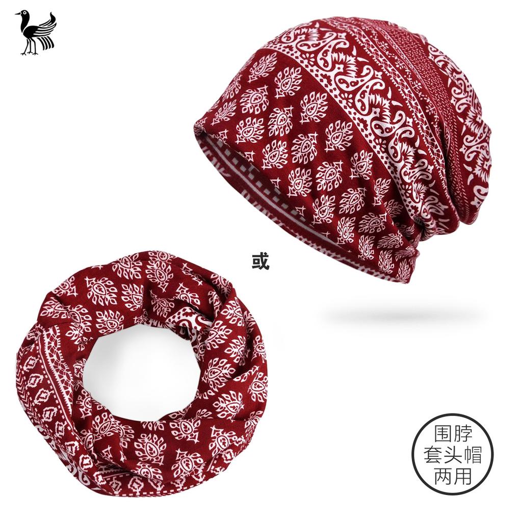 Damen Muster Doppelschicht Street Cool Trendy Rundes Gesicht Großer Kopf Hut Pullover Hut