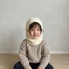 Plush Children Hooded Hat Wool Kids Balaclava Hat Simple Scarf Integrated Hat  Kids Accessories