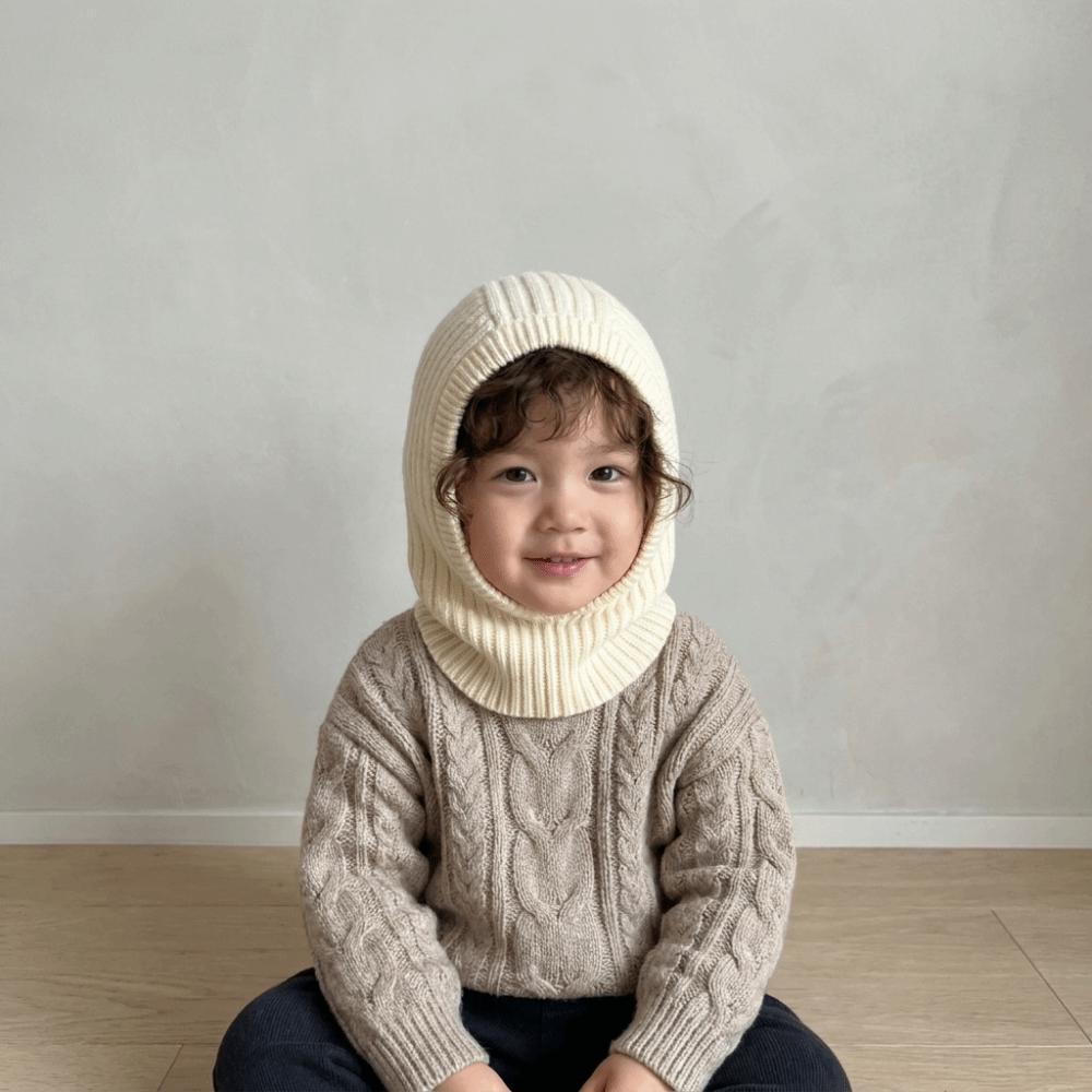 Plush Children Hooded Hat Wool Kids Balaclava Hat Simple Scarf Integrated Hat  Kids Accessories