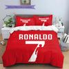 CR7 Cristiano Ronaldo Muster Bettwäsche, Steppbett Set Bettbezug Kissenbezug Zuhause Geburtstagsgeschenk(1 Bettbezug + 2 Kissenbezüge, ohne Füllung)