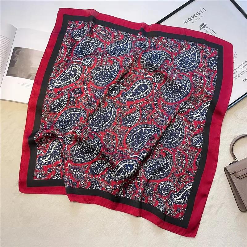 70cm Hair Print Silk Feeling Scarf For Women Fashion NeckTie Hand Bag Foulard Wrist Kerchief Shawl Wraps Hajib Lady