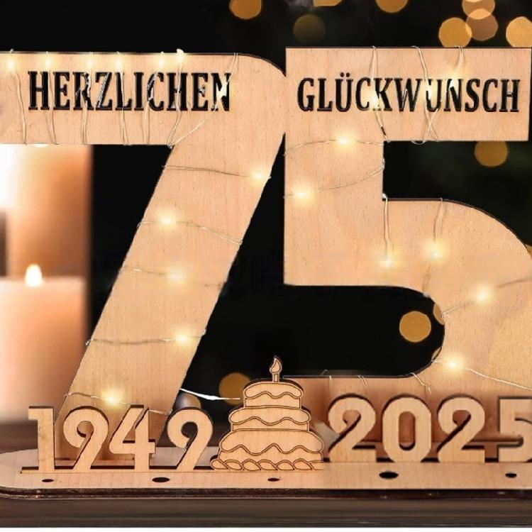 Elegant Wooden Number Figurine with LED Light String Stand for Birthday and Wedding Wood Sign Guest Book DIY Art Crafts