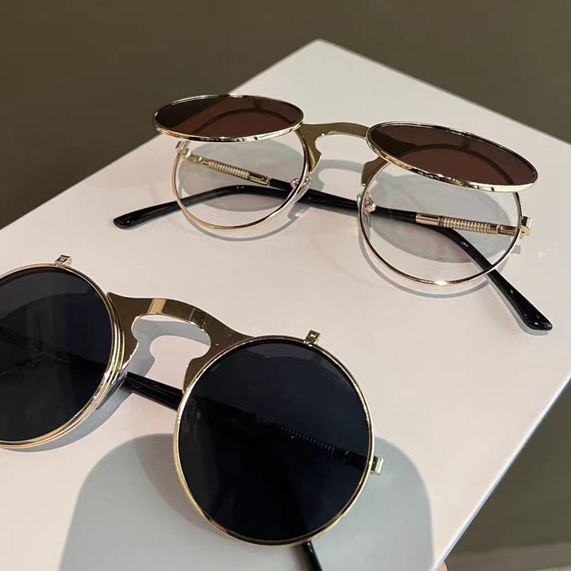 Punk Sonnenbrille Flip Over Freizeit Sonnenbrille Outdoor Sonnenschutz Dekorative Brille