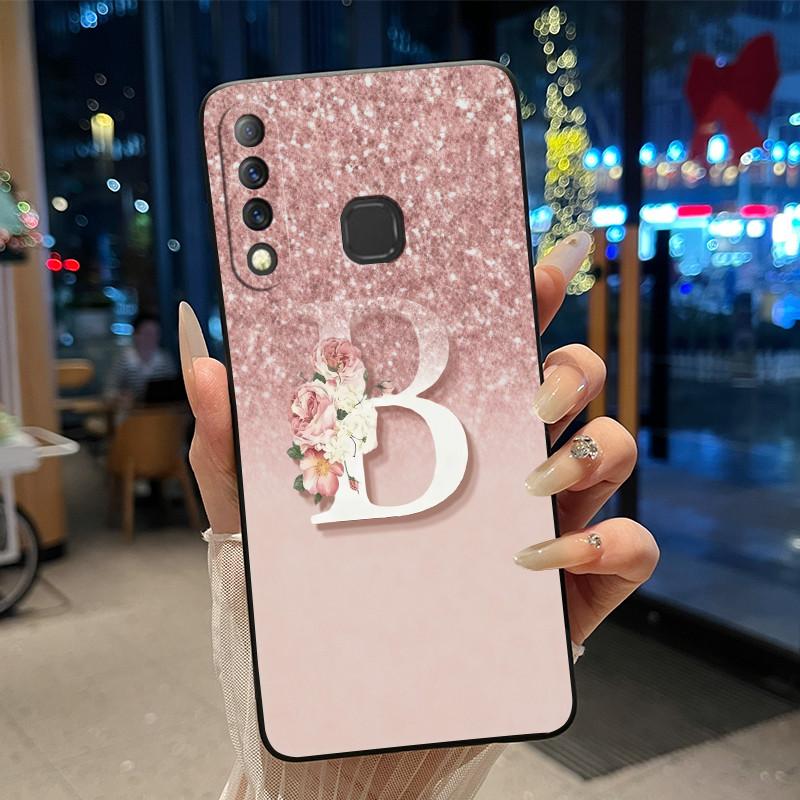 

Fashion Phone Cover For Infinix S4 Smart3 Plus X626 X267 Case New Initial Letter Starry Sky Soft Silicone Black Back Cover Infinix S4