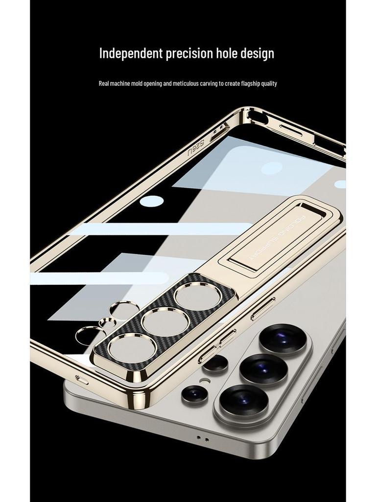 Samsung S26 Ultra Transparent Electroplated Phone Case with Precise Cutouts and Ultra-thin Bracket