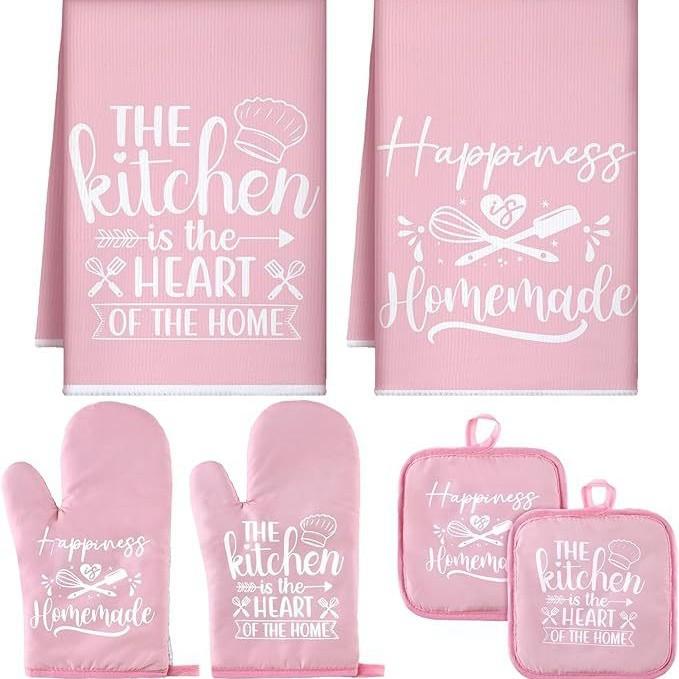 Cotton Thickened Oven Insulated Gloves Insulated Placemat Thickened Absorbent Kitchen Towel Kitchen Baking Set
