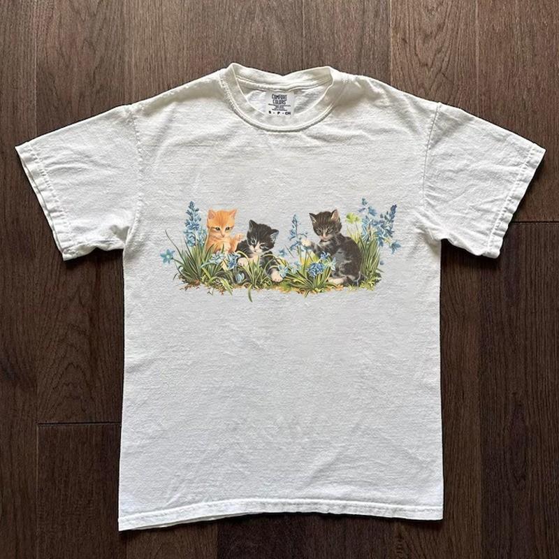 

Retro Vintage 90s Kitten Graphic Tee Unisex Short Sleeve TShirt S5XL Unisex T-Shirt XXXXL