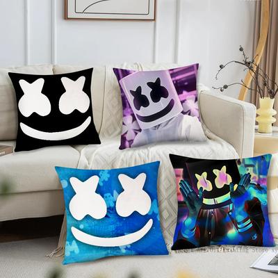 DJ M-Marshmello Pillow Case Square Pillow Bedroom Sofa Leisure Comfort Cushion Car Living Room Home Decoration