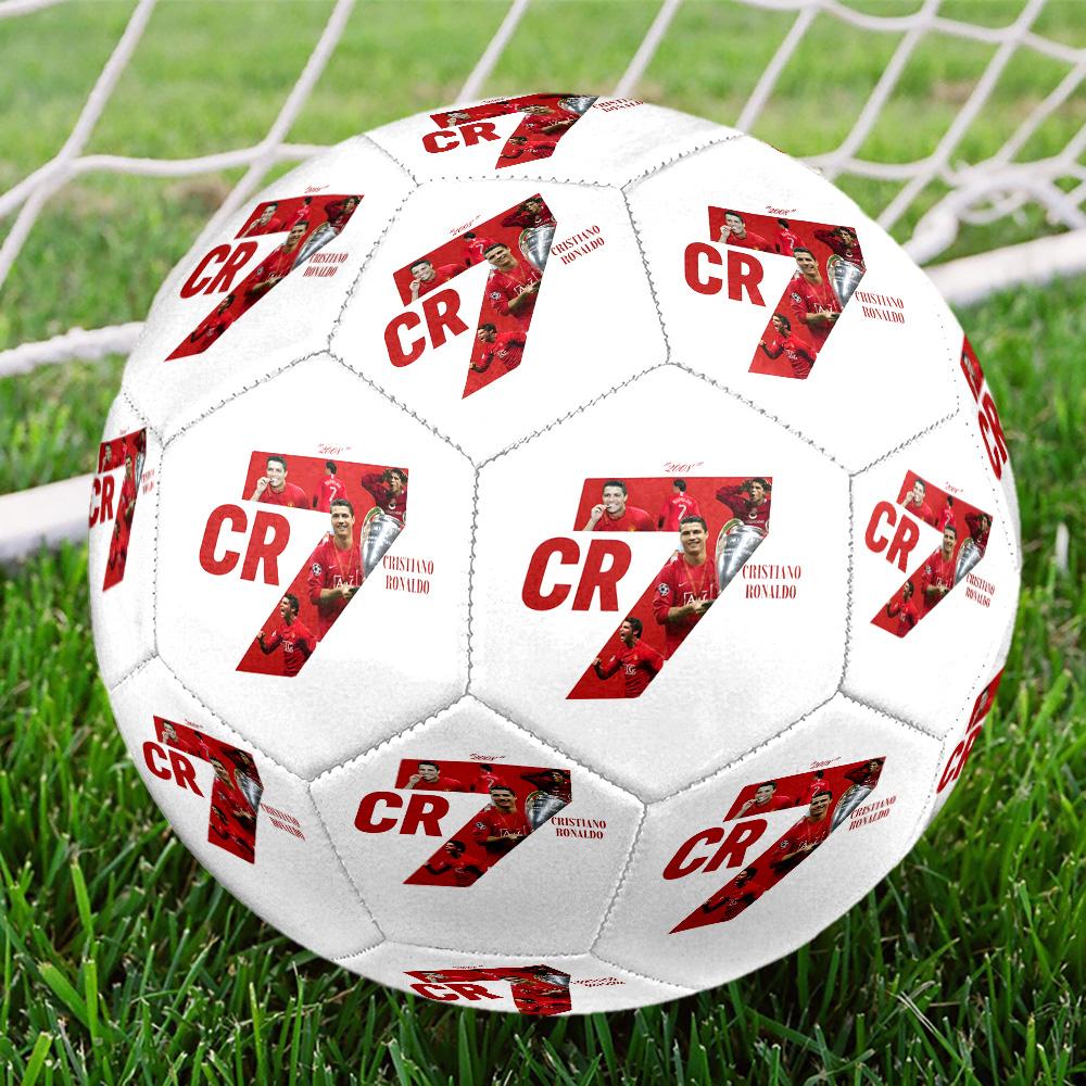 Pallone da Calcio Iconico Numero 7 di Ronaldo Misura 5 Cucito a Macchina Allenamento e Partite all'Aperto Ideale per gli Appassionati di Calcio